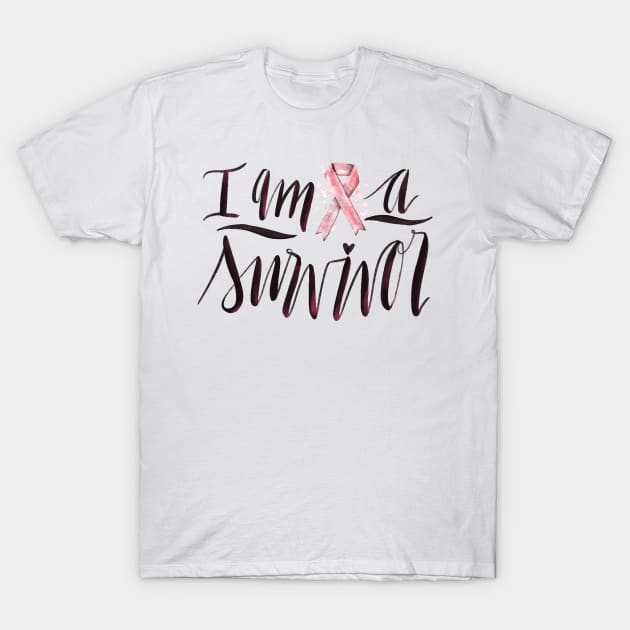 Pink Ribbon Breast Cancer Survivor T-Shirt - Fight T-Shirt by madebyTHOR